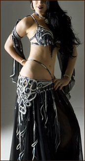 black and grey with silver crystals