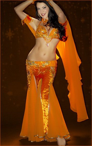 bellydance bellydancer belly dance sandra odalisca raks sharki bella costume coin orange