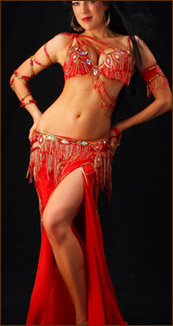 belly dance costume turkish red laces