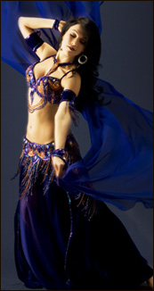 green red dance costume bellydancer