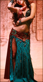 green red dance costume bellydancer