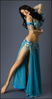 green red dance costume bellydancer