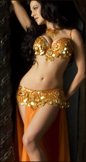 green red dance costume bellydancer